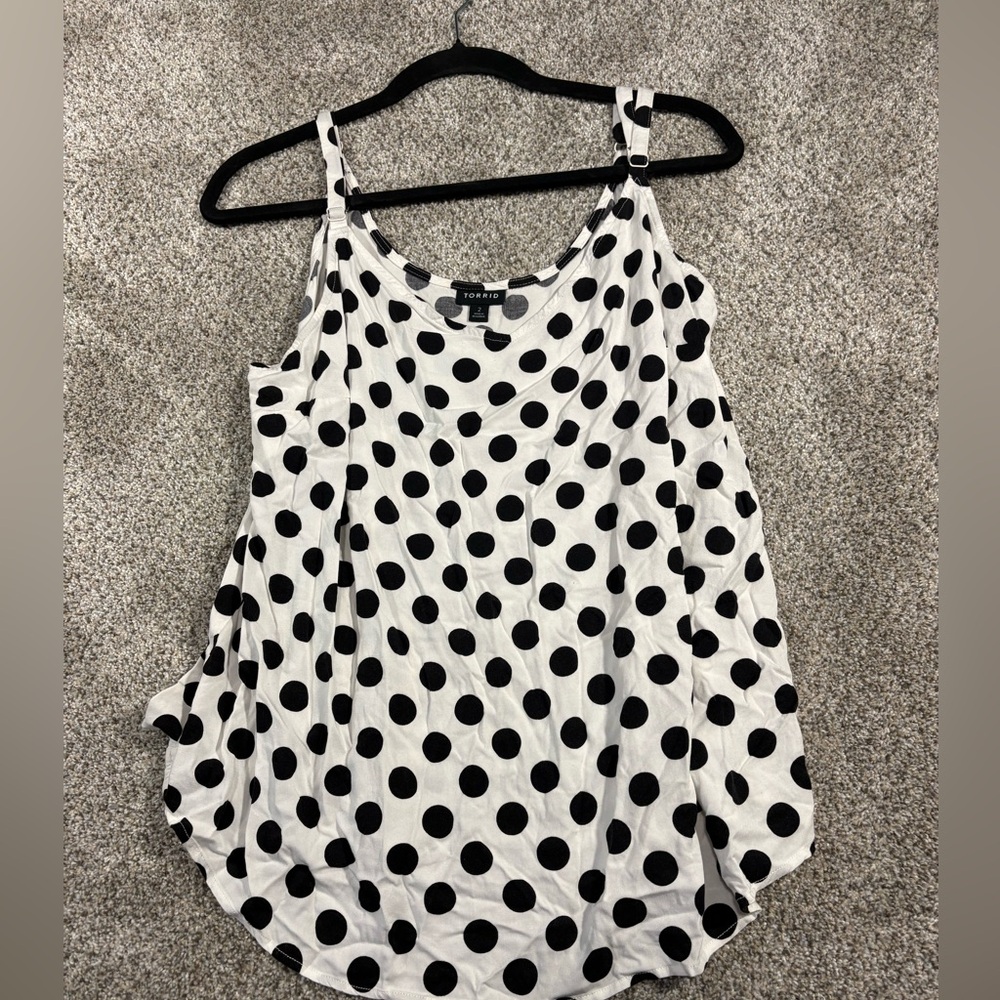 Torrid Black and White Polka Dot Camisole